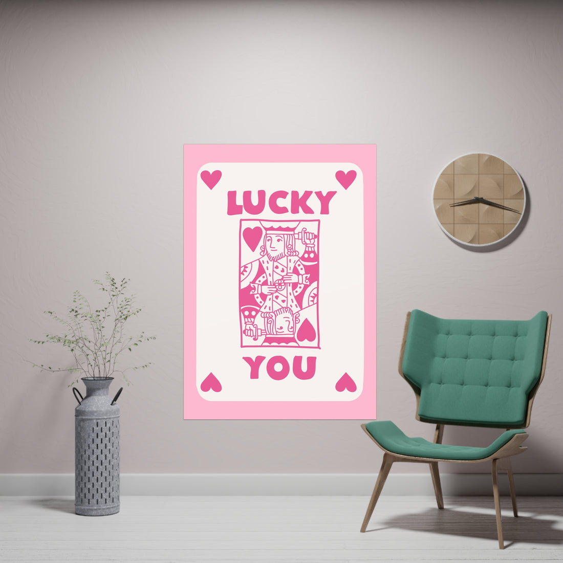 Lucky King Pink Poster