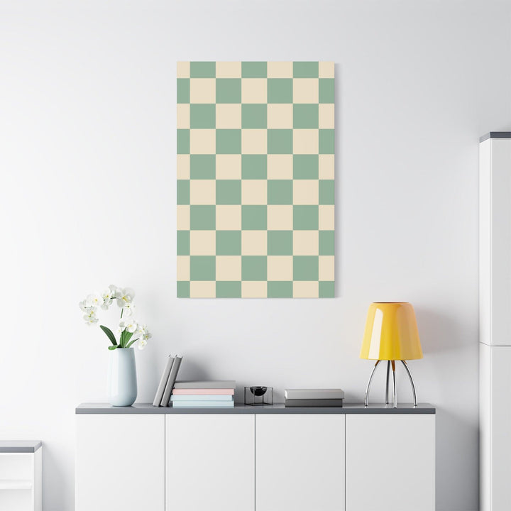 Mint Checkers Leinwandbild