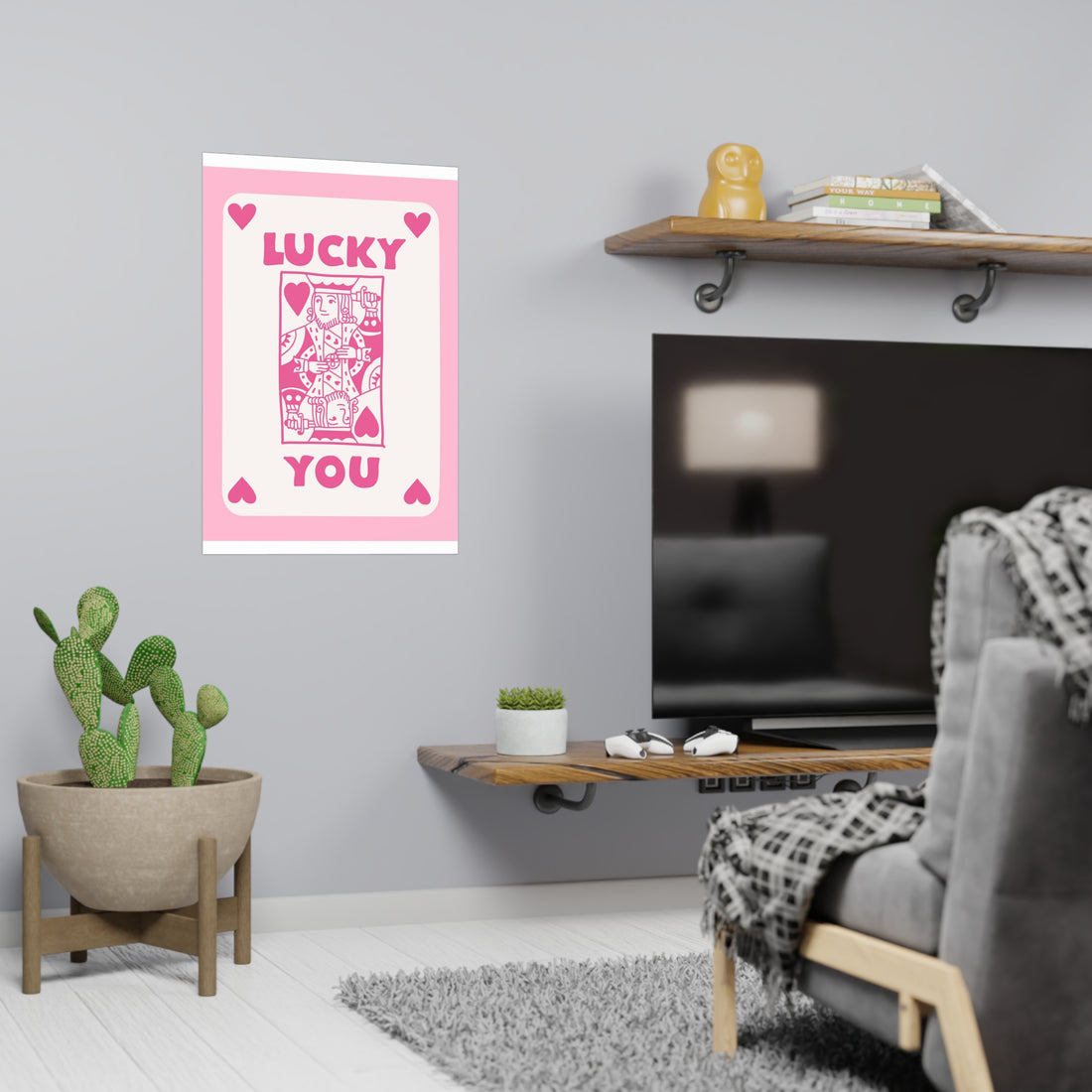 Lucky King Pink Poster