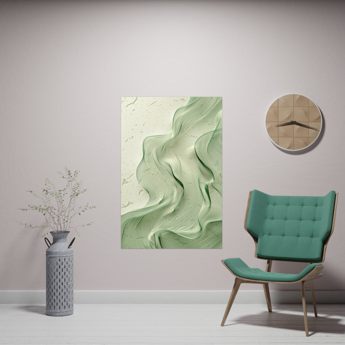 Pastel Mint Leaf Poster