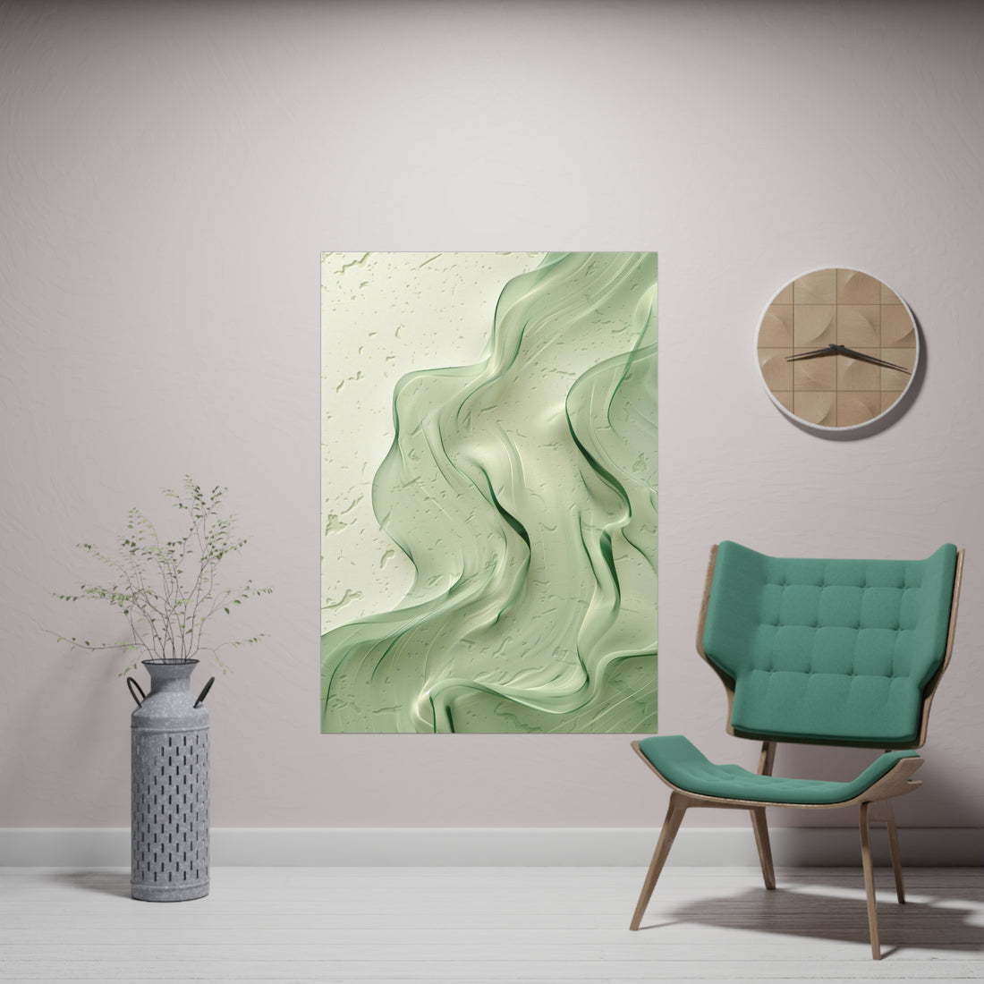 Pastel Mint Leaf Poster