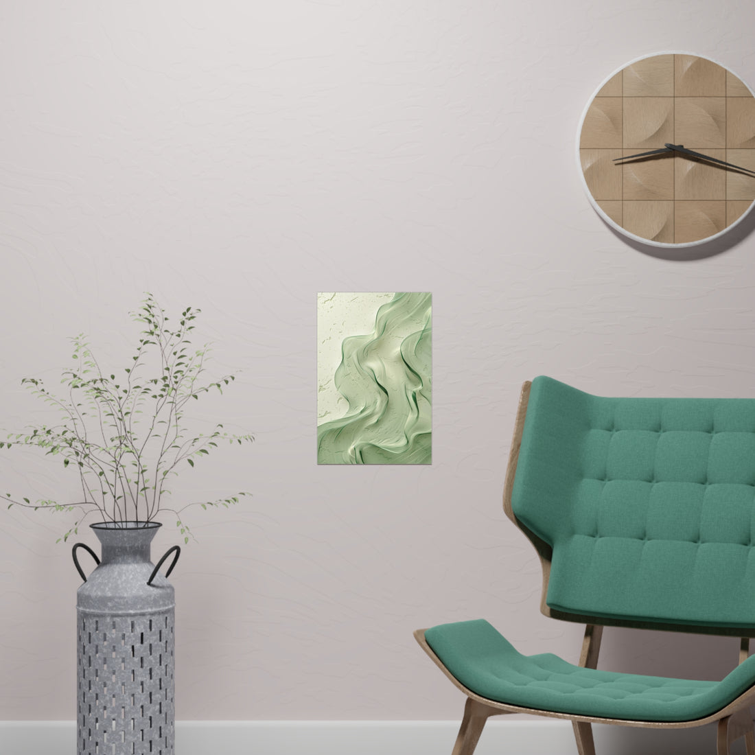 Pastel Mint Leaf Poster