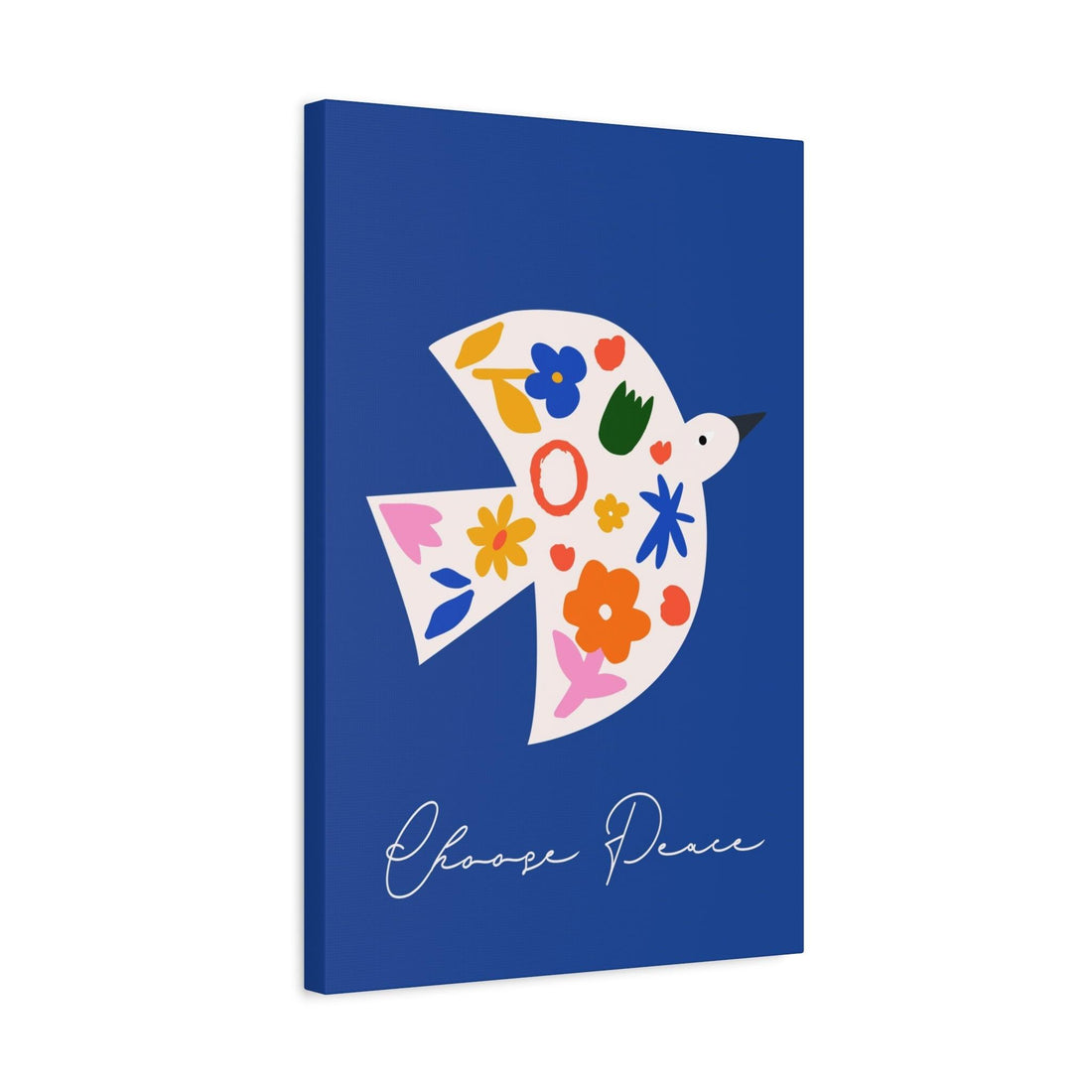 "Choose Peace" Floral Dove Leinwandbild