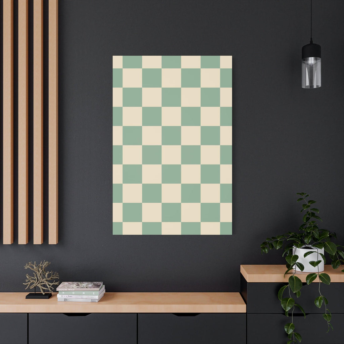 Mint Checkers Leinwandbild